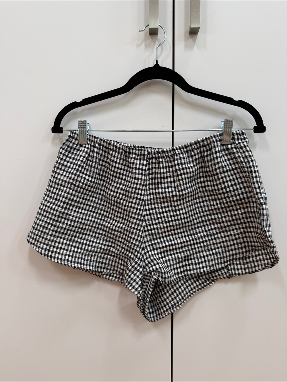 Reformation Tiffie Check LinenShorts - S - Picture 2 of 5